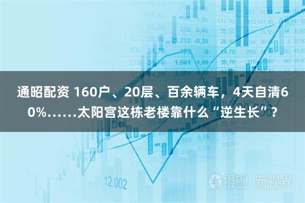 通昭配资 160户、20层、百余辆车，4天自清60%……太阳宫这栋老楼靠什么“逆生长”？