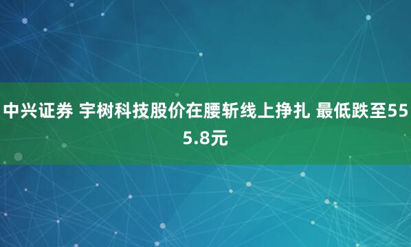 中兴证券 宇树科技股价在腰斩线上挣扎 最低跌至555.8元